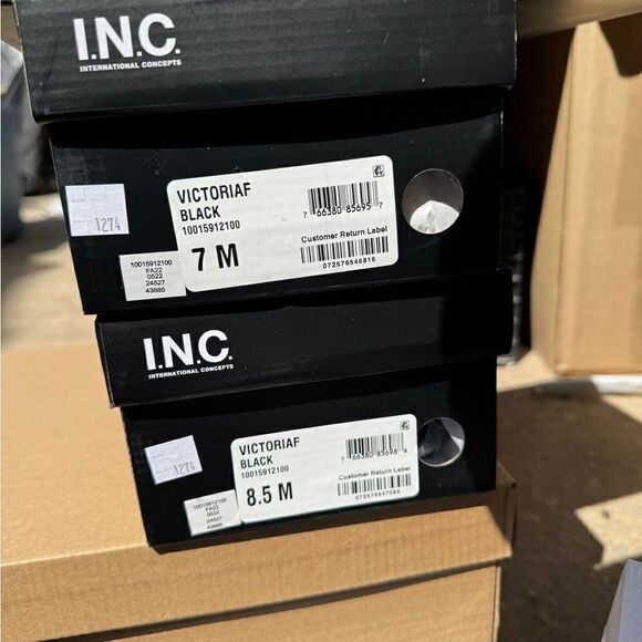 INC Womens Black Ankle Strap Gem Victoria Pointed Toe Stiletto Buckle Slingback - Picture 2 of 3